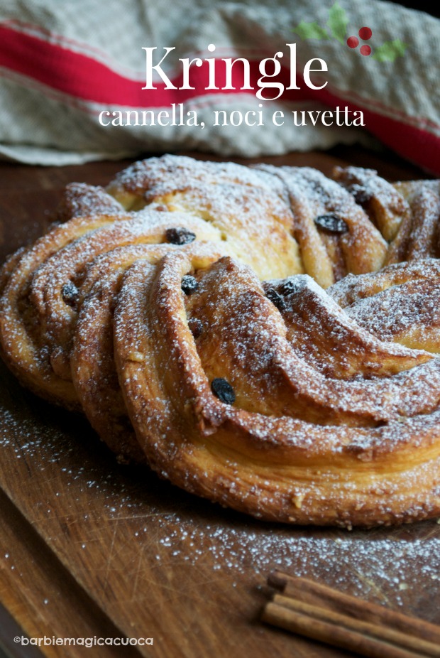 Kringle estone con cannella, uvetta e noci