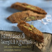 Nondisolopane - Cantucci di semola Kronos con orzo tostato, pistacchi e cioccolato bianco