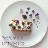 Nondisolopane - Profumo di sottobosco – Minicake al cioccolato e mirtilli con viole candite