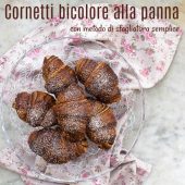 Nondisolopane - Cornetti bicolore alla panna con metodo di sfogliatura semplice